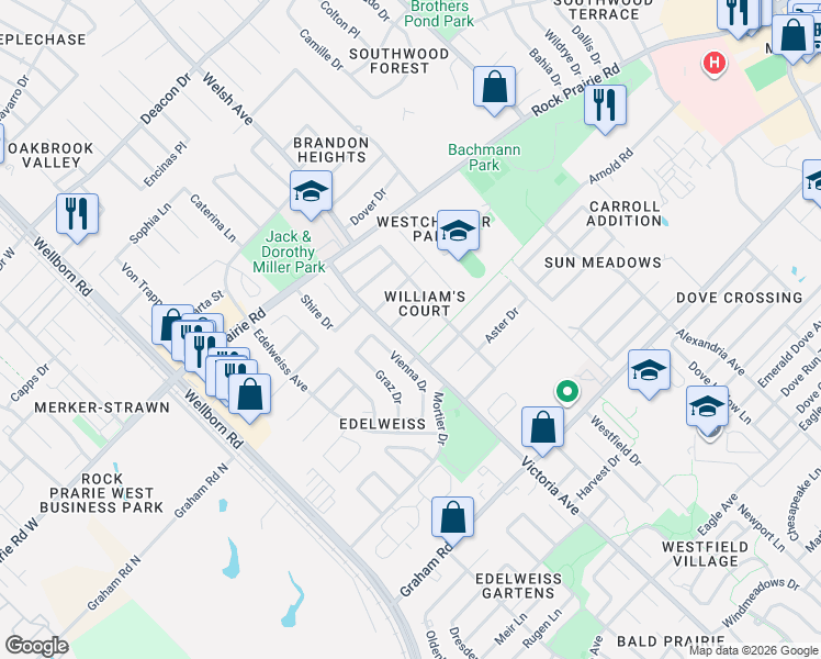 map of restaurants, bars, coffee shops, grocery stores, and more near 603 Coachlight Court in College Station