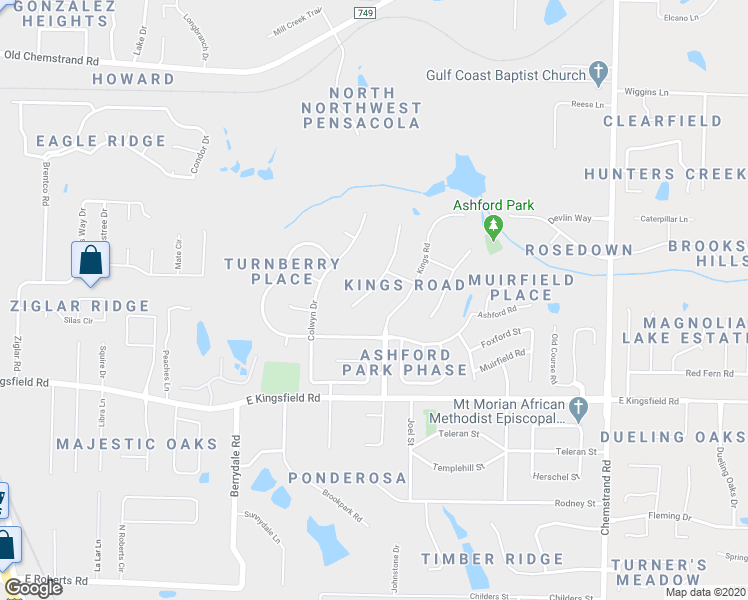 map of restaurants, bars, coffee shops, grocery stores, and more near 1512 Templemore Drive in Gonzalez