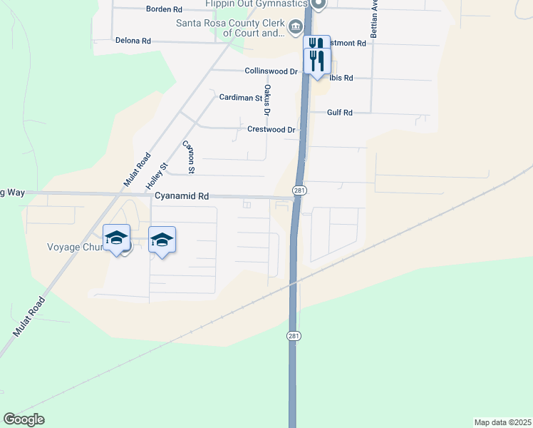 map of restaurants, bars, coffee shops, grocery stores, and more near 5643 Silver Star Court in Milton