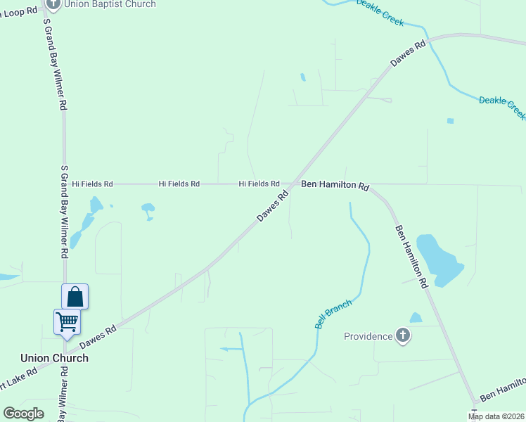 map of restaurants, bars, coffee shops, grocery stores, and more near 5615 Dawes Road in Grand Bay