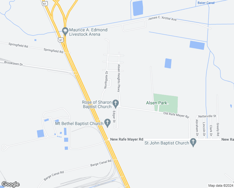 map of restaurants, bars, coffee shops, grocery stores, and more near 14023 Alsen Heights Parkway in Baton Rouge