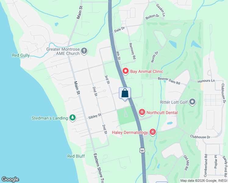 map of restaurants, bars, coffee shops, grocery stores, and more near 23884 3rd Street in Fairhope
