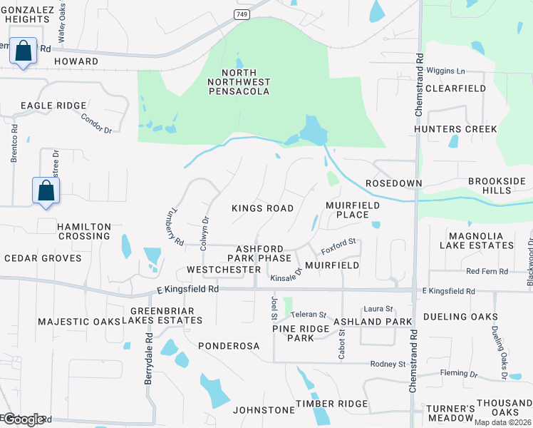 map of restaurants, bars, coffee shops, grocery stores, and more near 1505 Kings Road in Gonzalez