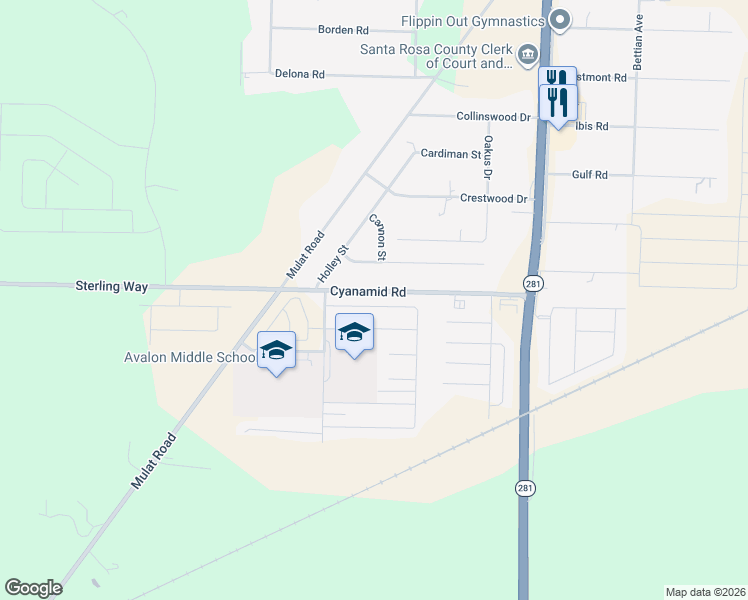 map of restaurants, bars, coffee shops, grocery stores, and more near 5564 Lancelot Trail in Milton