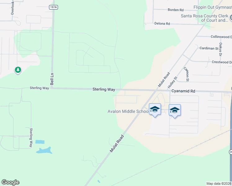 map of restaurants, bars, coffee shops, grocery stores, and more near 5285 Steriling Way in Pace