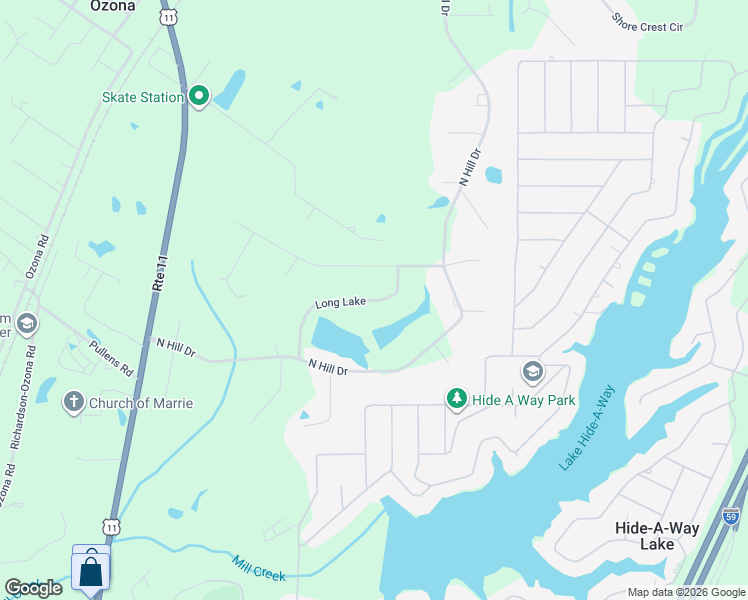 map of restaurants, bars, coffee shops, grocery stores, and more near 49-57 Long Lake in Carriere