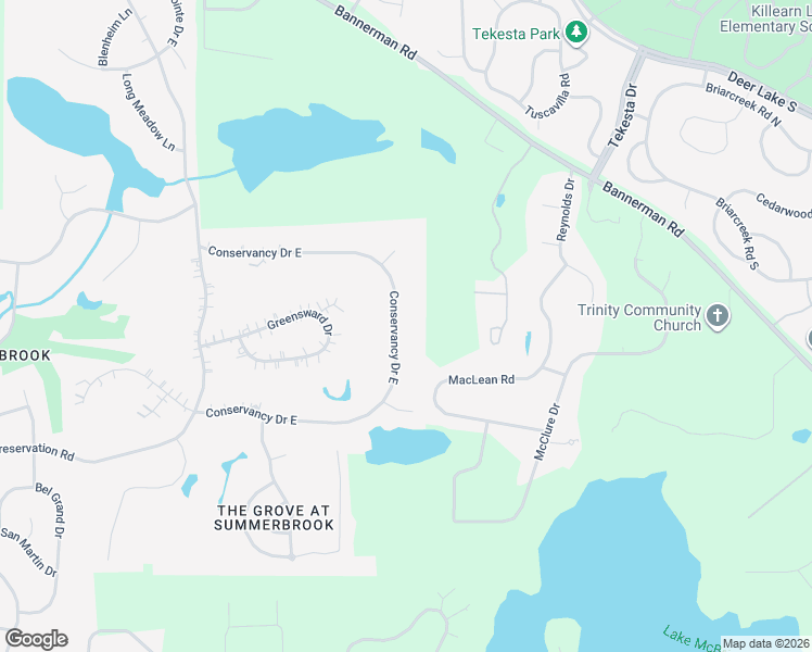 map of restaurants, bars, coffee shops, grocery stores, and more near 1341 Conservancy Drive East in Tallahassee