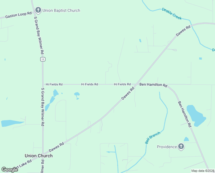 map of restaurants, bars, coffee shops, grocery stores, and more near 12250 Hi Fields Road in Grand Bay