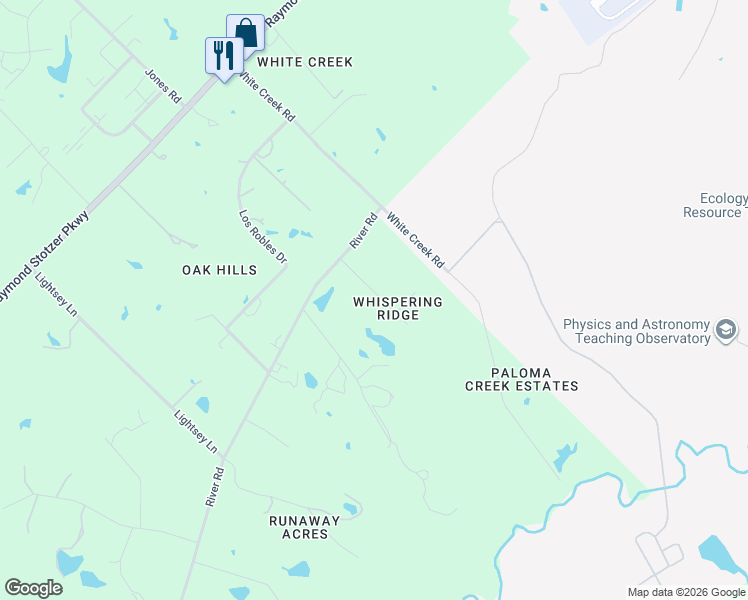 map of restaurants, bars, coffee shops, grocery stores, and more near 9601-9699 Whispering Ridge in College Station