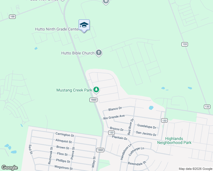 map of restaurants, bars, coffee shops, grocery stores, and more near 4751 Farm to Market Road 1660 in Hutto