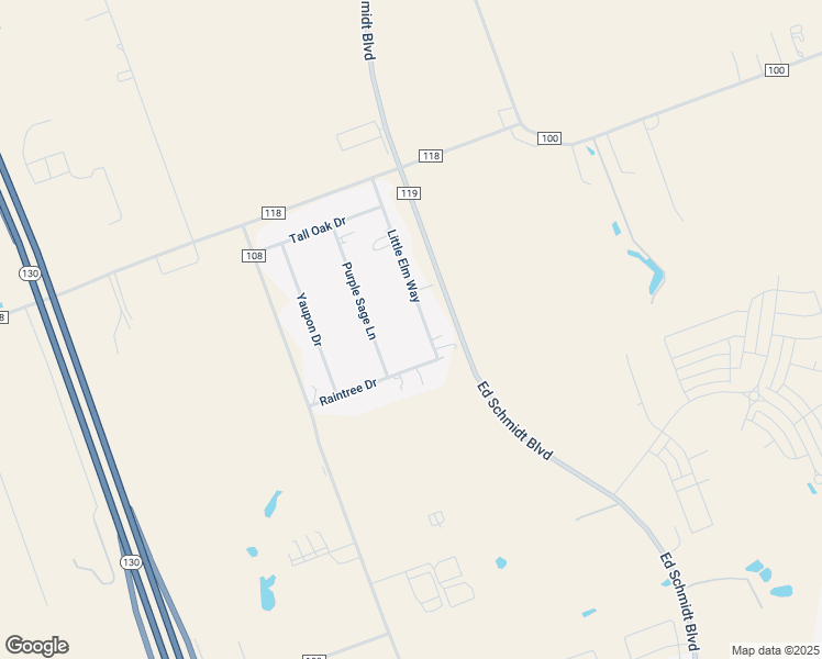 map of restaurants, bars, coffee shops, grocery stores, and more near 109 Little Elm Way in Hutto