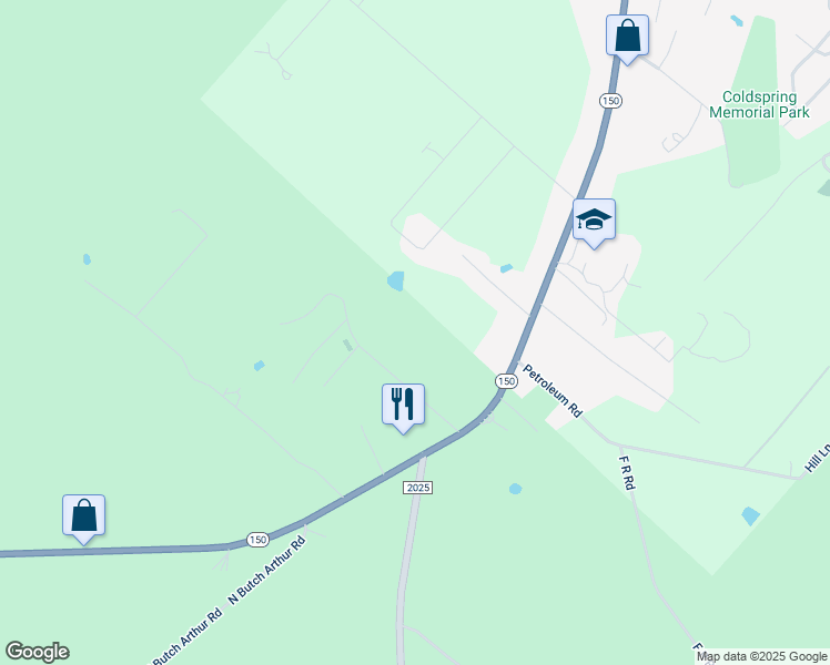 map of restaurants, bars, coffee shops, grocery stores, and more near 13585 Texas 150 in Coldspring