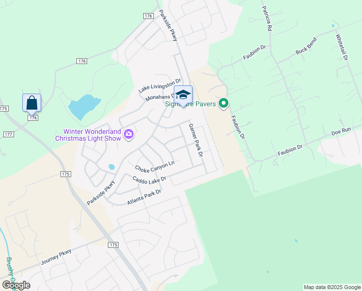 map of restaurants, bars, coffee shops, grocery stores, and more near 308 Alabaster Caverns Drive in Georgetown
