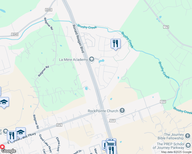 map of restaurants, bars, coffee shops, grocery stores, and more near 1241 Summerbrooke Circle in Leander