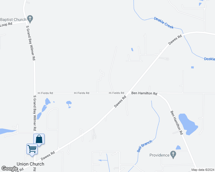 map of restaurants, bars, coffee shops, grocery stores, and more near 12250 Hi Fields Road in Grand Bay
