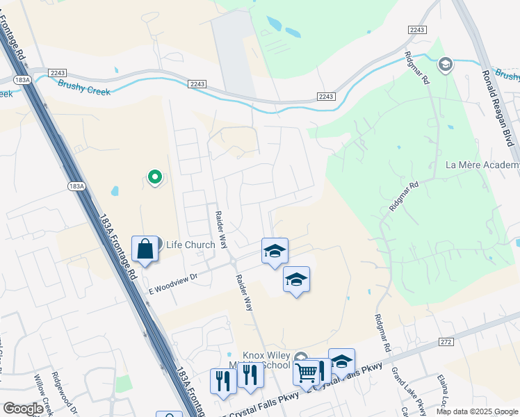 map of restaurants, bars, coffee shops, grocery stores, and more near 904 Almeria Bend in Leander