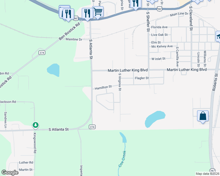map of restaurants, bars, coffee shops, grocery stores, and more near 2127 Hamilton Street in Quincy