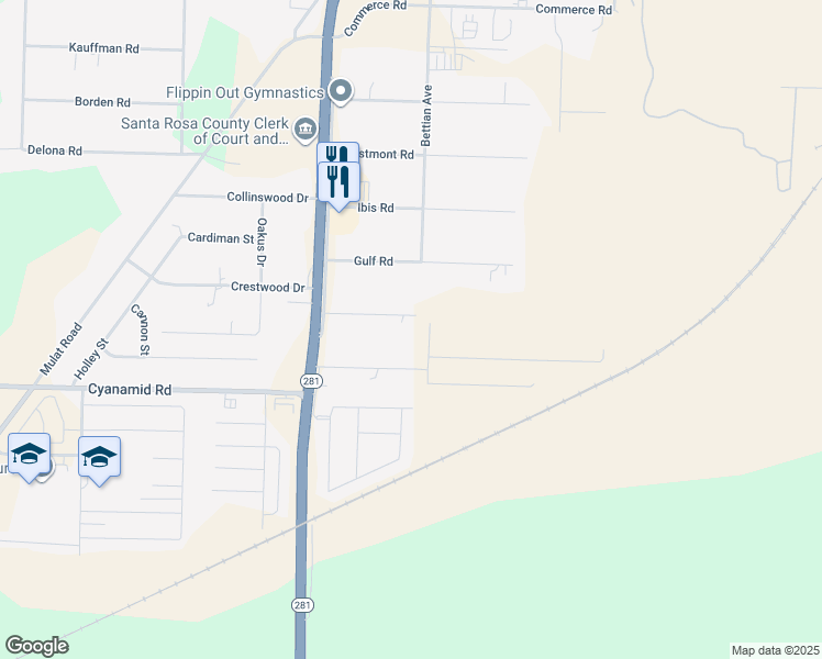 map of restaurants, bars, coffee shops, grocery stores, and more near 5799 Cactus Drive in Milton