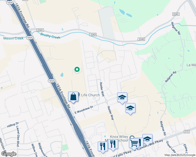 map of restaurants, bars, coffee shops, grocery stores, and more near 820 Myrna Bend in Leander