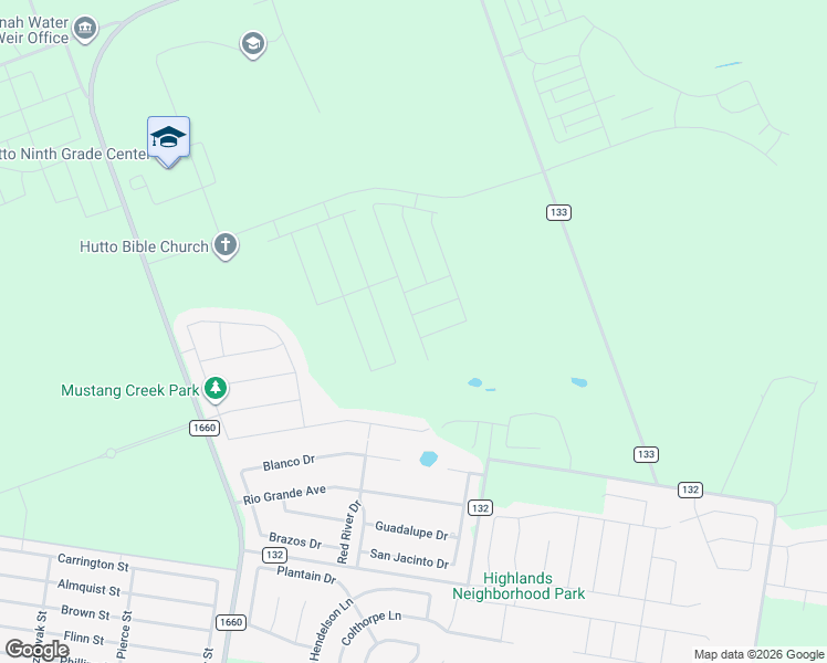 map of restaurants, bars, coffee shops, grocery stores, and more near 815 County Road 132 in Hutto