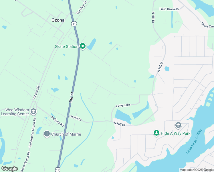 map of restaurants, bars, coffee shops, grocery stores, and more near 43-71 North Hill Drive West in Carriere