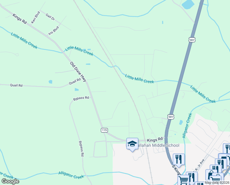map of restaurants, bars, coffee shops, grocery stores, and more near 450368 Old Dixie Highway in Callahan