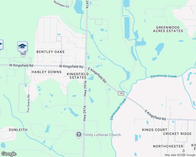 map of restaurants, bars, coffee shops, grocery stores, and more near 197 West Kingsfield Road in Cantonment