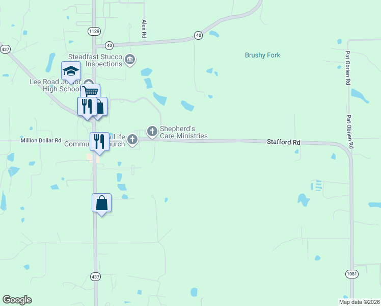 map of restaurants, bars, coffee shops, grocery stores, and more near 20244 Louisiana 1081 in Covington