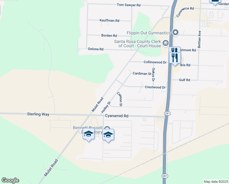 map of restaurants, bars, coffee shops, grocery stores, and more near 5478 Holley Street in Milton