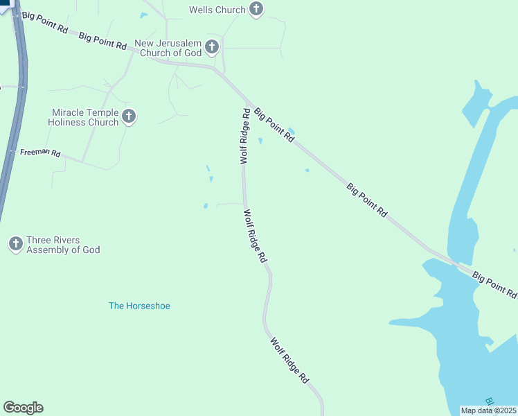 map of restaurants, bars, coffee shops, grocery stores, and more near 16204 Wolf Ridge Road in Moss Point