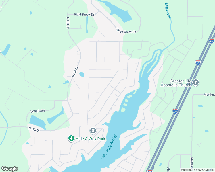 map of restaurants, bars, coffee shops, grocery stores, and more near 378-424 Grandview Lane in Carriere