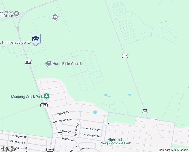 map of restaurants, bars, coffee shops, grocery stores, and more near 815 County Road 132 in Hutto