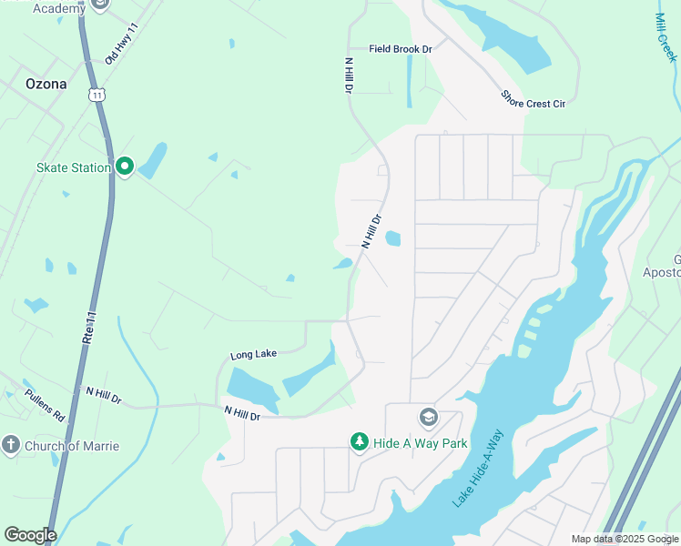 map of restaurants, bars, coffee shops, grocery stores, and more near 99 Cattail Drive in Carriere