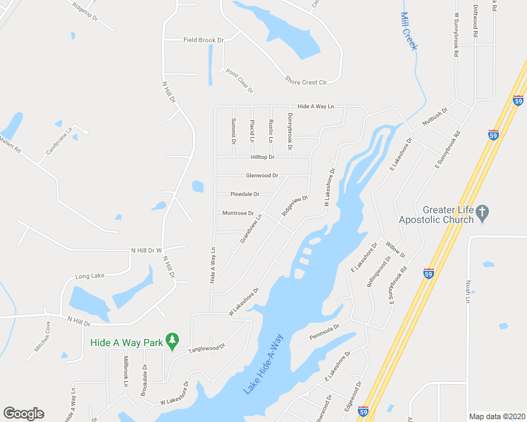 map of restaurants, bars, coffee shops, grocery stores, and more near 378 Grandview Lane in Carriere