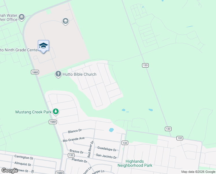 map of restaurants, bars, coffee shops, grocery stores, and more near Red River Drive in Hutto