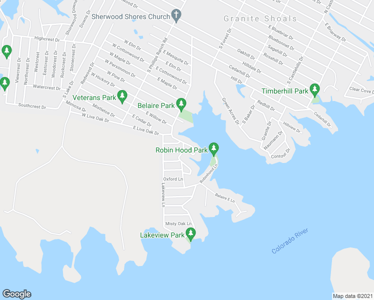 map of restaurants, bars, coffee shops, grocery stores, and more near 319 Belaire Circle in Granite Shoals