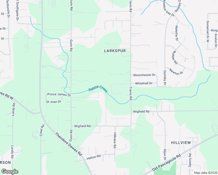 map of restaurants, bars, coffee shops, grocery stores, and more near 5472 Travis Road in Mobile