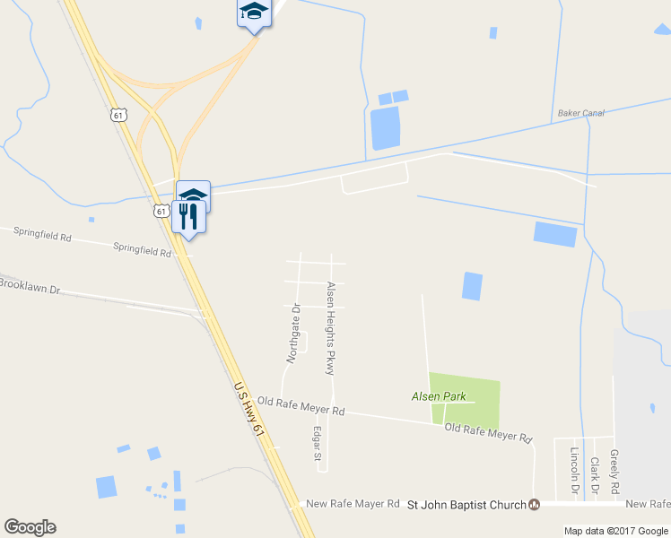 map of restaurants, bars, coffee shops, grocery stores, and more near 316 Gatebriar Street in Baton Rouge