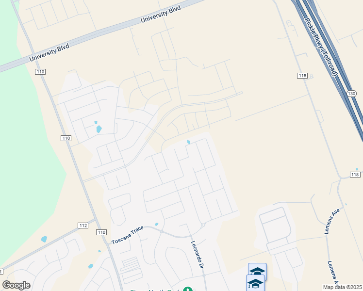 map of restaurants, bars, coffee shops, grocery stores, and more near 6064 Teodoro Bend in Round Rock