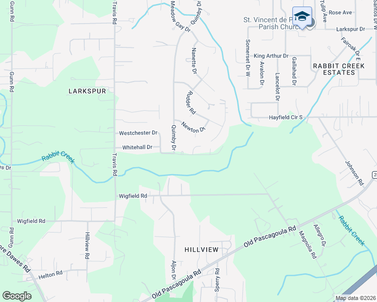 map of restaurants, bars, coffee shops, grocery stores, and more near 7030 Westchester Drive in Mobile