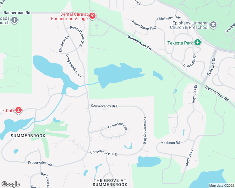 map of restaurants, bars, coffee shops, grocery stores, and more near 1407 Conservancy Drive East in Tallahassee