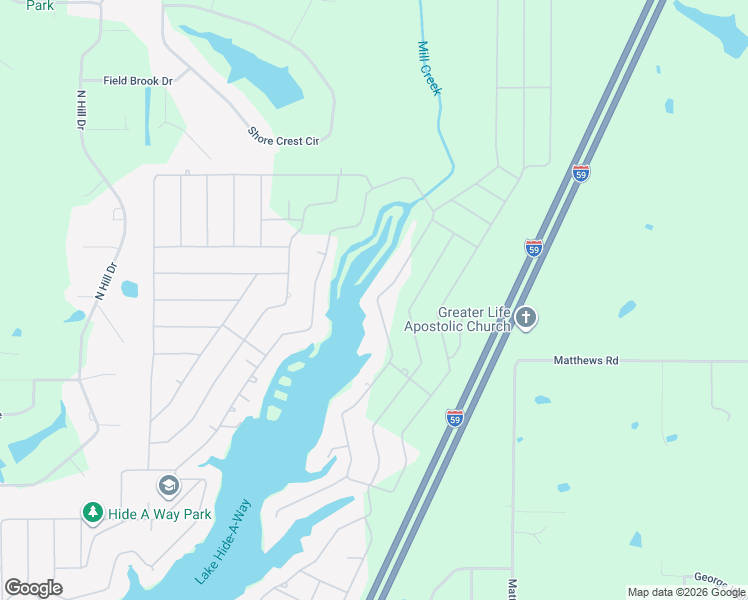 map of restaurants, bars, coffee shops, grocery stores, and more near 1818 East Lakeshore Drive in Carriere