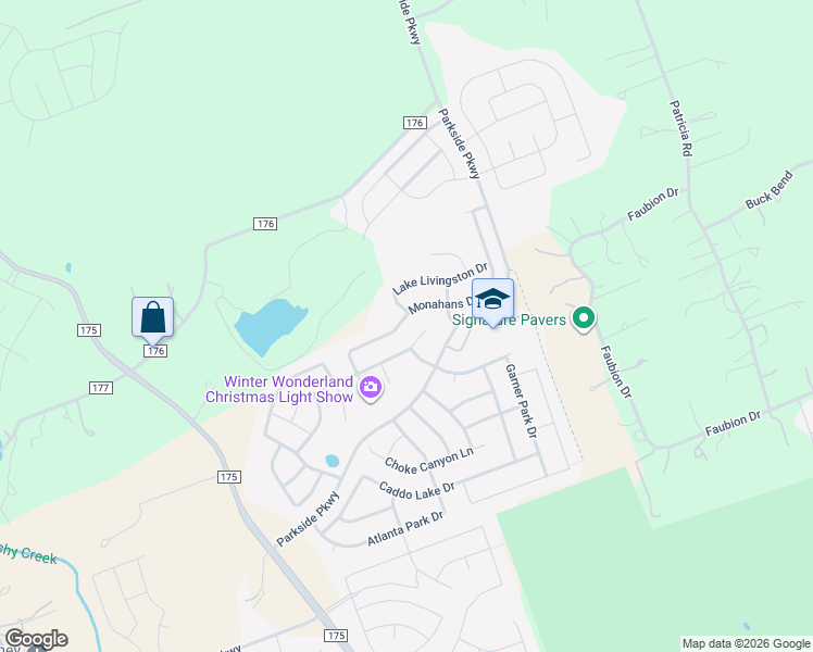 map of restaurants, bars, coffee shops, grocery stores, and more near 409 Monahans Drive in Georgetown