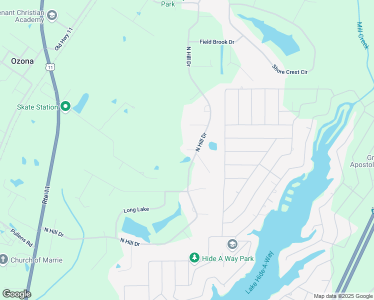map of restaurants, bars, coffee shops, grocery stores, and more near 99 Cattail Drive in Carriere
