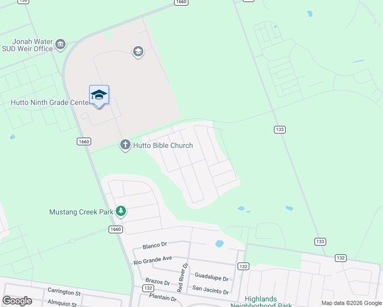 map of restaurants, bars, coffee shops, grocery stores, and more near 815 County Road 132 in Hutto