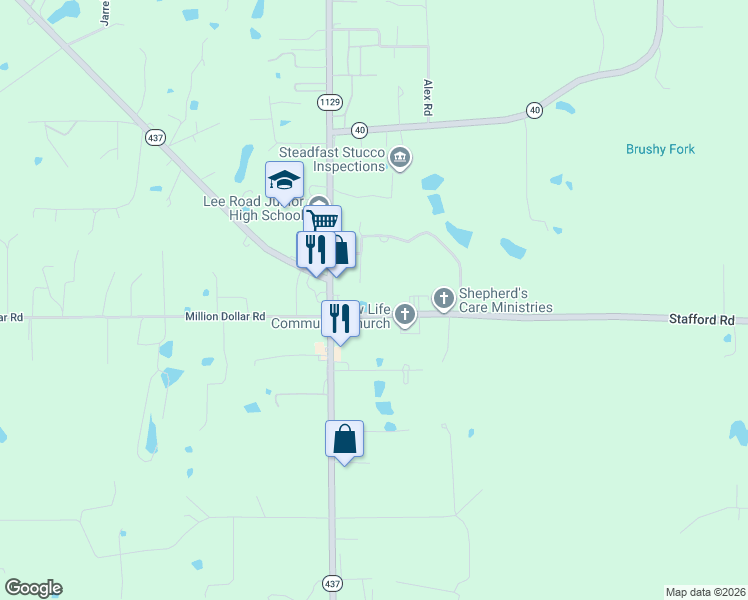 map of restaurants, bars, coffee shops, grocery stores, and more near 1006 Oak Crest Drive in Covington
