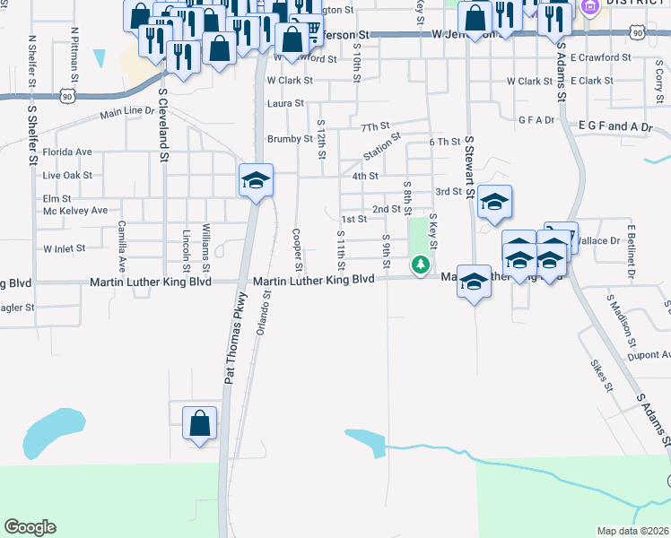 map of restaurants, bars, coffee shops, grocery stores, and more near 644 South 11th Street in Quincy