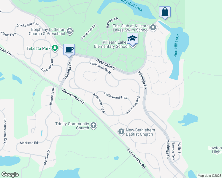 map of restaurants, bars, coffee shops, grocery stores, and more near 3441 Hawks Hill Trail in Tallahassee