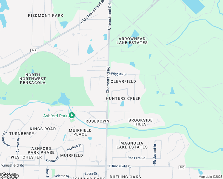 map of restaurants, bars, coffee shops, grocery stores, and more near 1574 Hunters Creek Drive in Cantonment