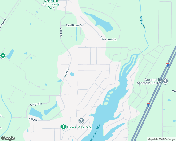 map of restaurants, bars, coffee shops, grocery stores, and more near 168 Glenwood Drive in Carriere